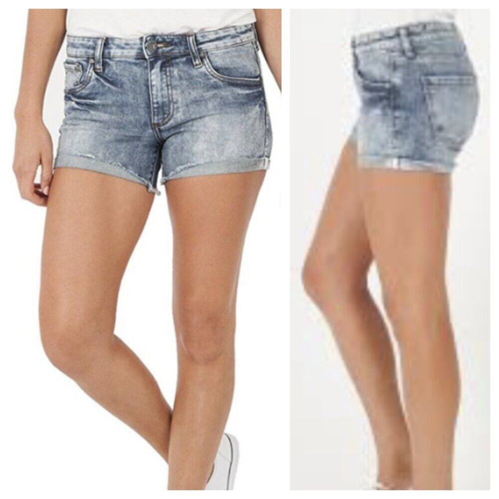 KUT from the Kloth Women's Gidget Roll Up Side High Rise Fray Short Size 10